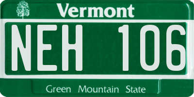VT license plate NEH106