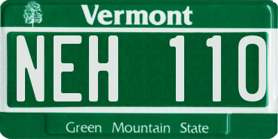 VT license plate NEH110