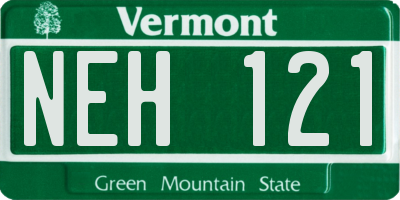 VT license plate NEH121