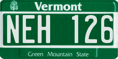 VT license plate NEH126