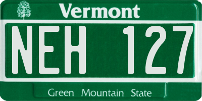 VT license plate NEH127