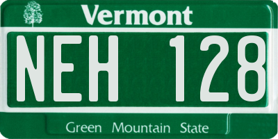 VT license plate NEH128