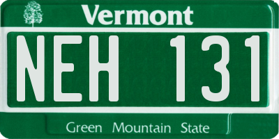 VT license plate NEH131