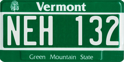 VT license plate NEH132