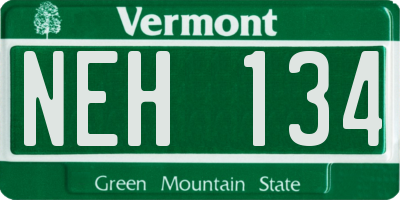 VT license plate NEH134
