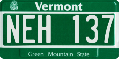 VT license plate NEH137