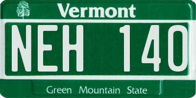 VT license plate NEH140