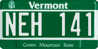 VT license plate NEH141
