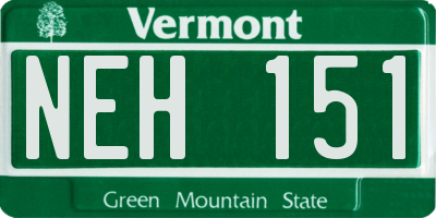 VT license plate NEH151