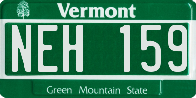 VT license plate NEH159