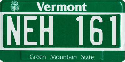 VT license plate NEH161