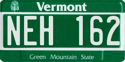 VT license plate NEH162