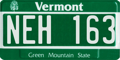 VT license plate NEH163