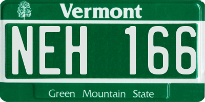 VT license plate NEH166