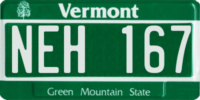 VT license plate NEH167