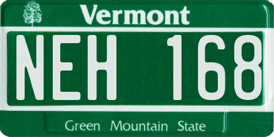 VT license plate NEH168