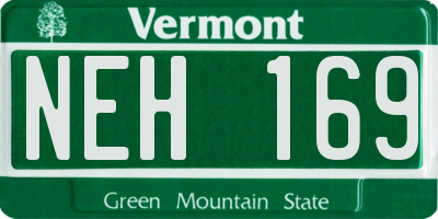 VT license plate NEH169