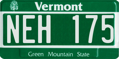 VT license plate NEH175