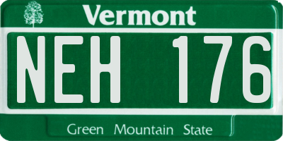 VT license plate NEH176