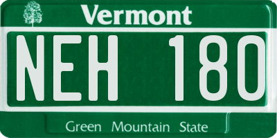 VT license plate NEH180