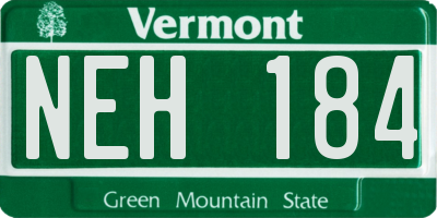 VT license plate NEH184