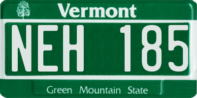 VT license plate NEH185