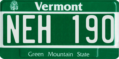 VT license plate NEH190