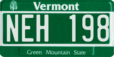 VT license plate NEH198