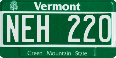 VT license plate NEH220