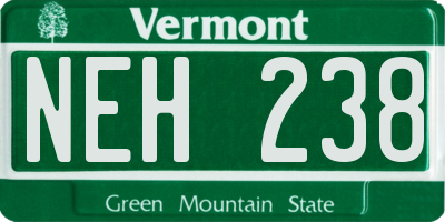VT license plate NEH238