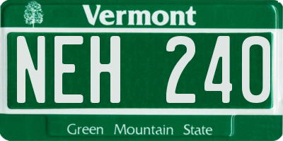 VT license plate NEH240