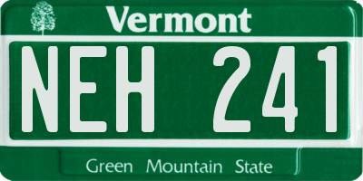 VT license plate NEH241
