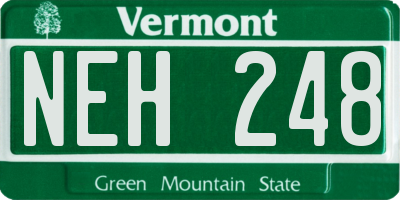 VT license plate NEH248