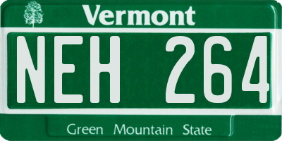 VT license plate NEH264