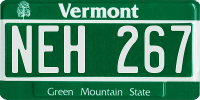 VT license plate NEH267