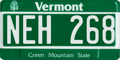 VT license plate NEH268