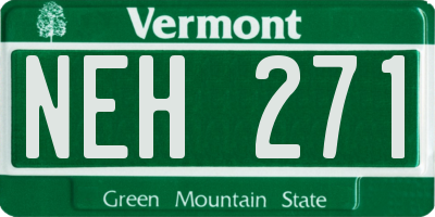 VT license plate NEH271