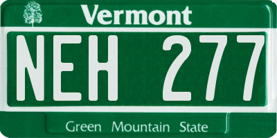 VT license plate NEH277