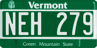 VT license plate NEH279