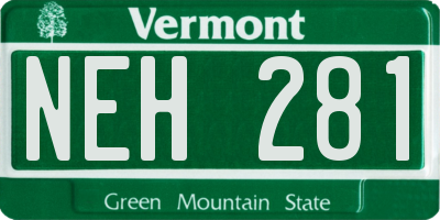 VT license plate NEH281
