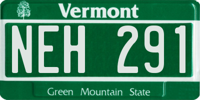 VT license plate NEH291