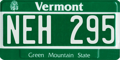 VT license plate NEH295