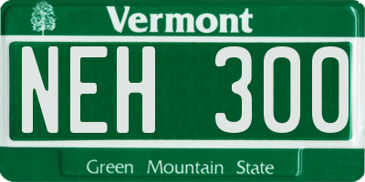 VT license plate NEH300