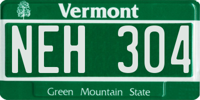 VT license plate NEH304