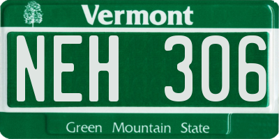 VT license plate NEH306