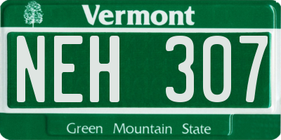 VT license plate NEH307