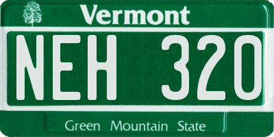 VT license plate NEH320