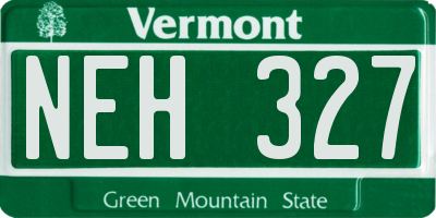 VT license plate NEH327