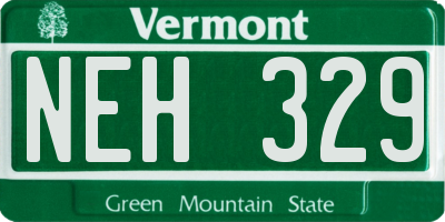 VT license plate NEH329