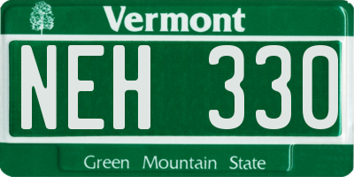 VT license plate NEH330